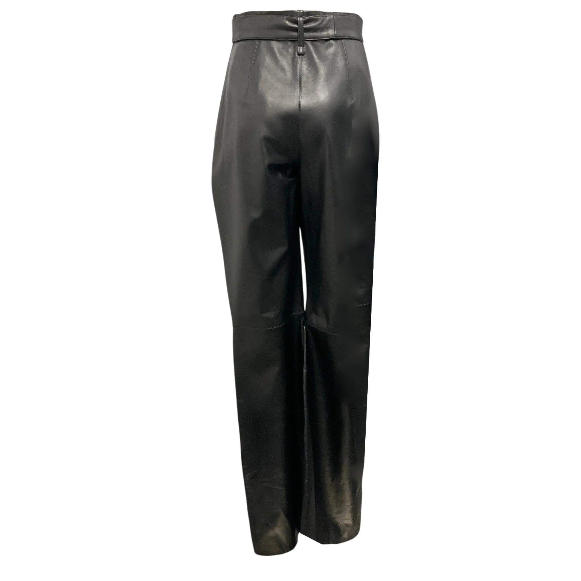 16ARLINGTON Black Hana Flared Leather Pants