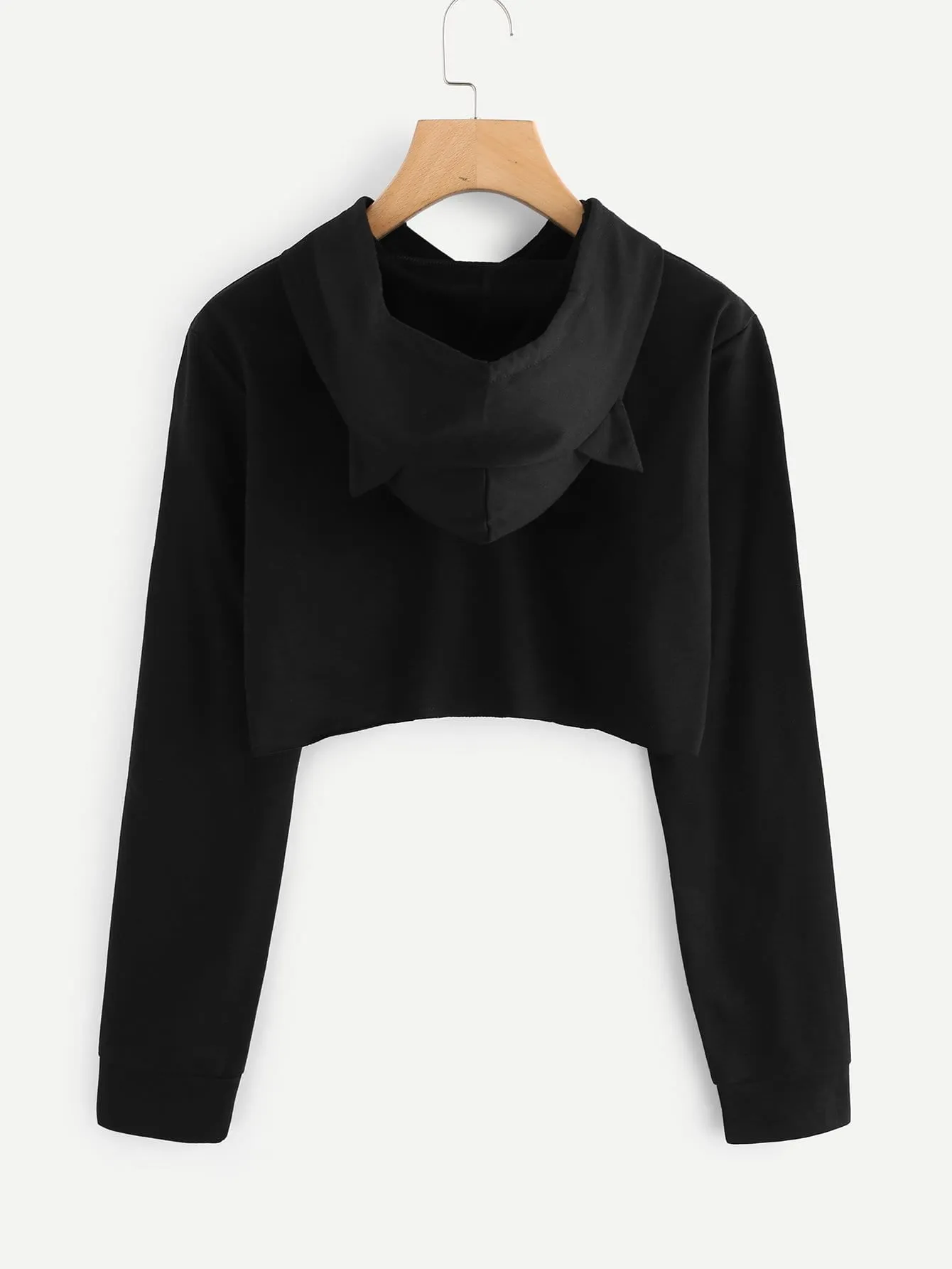 3D Cat ears hoodie crop sweater