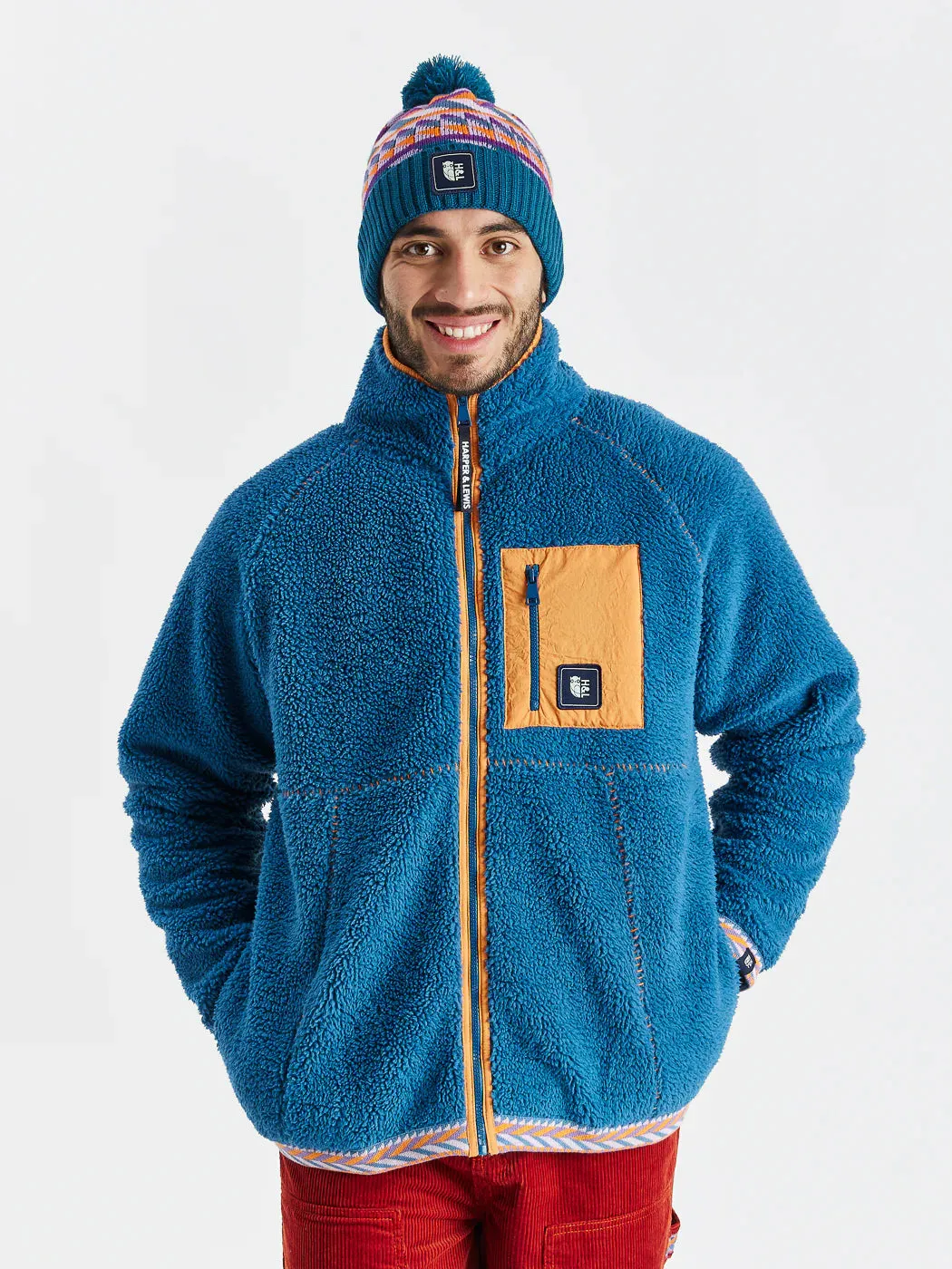 Baylor Full Zip Sherpa Fleece - Petrol