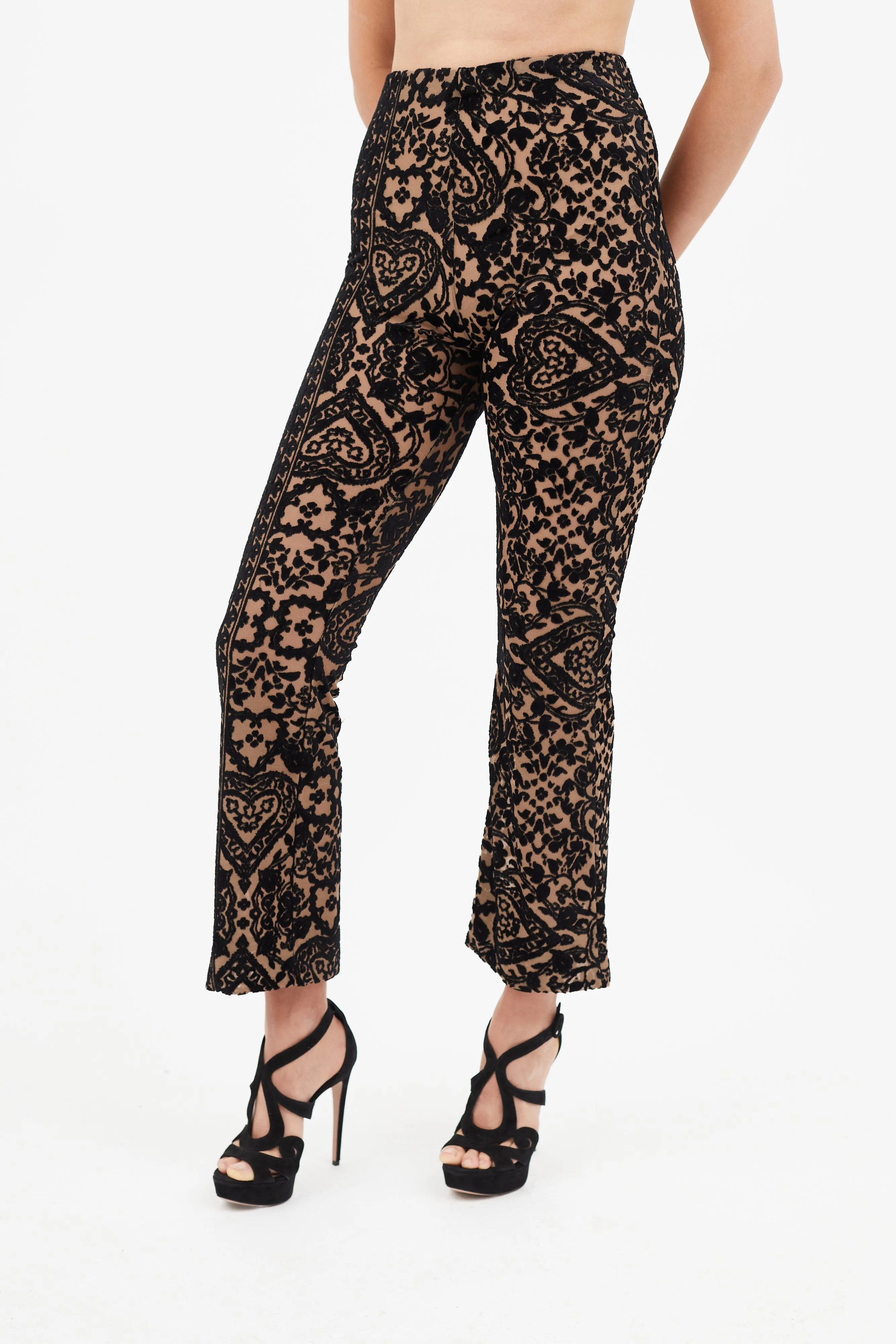 Black & Brown Sheer Baroque Trouser