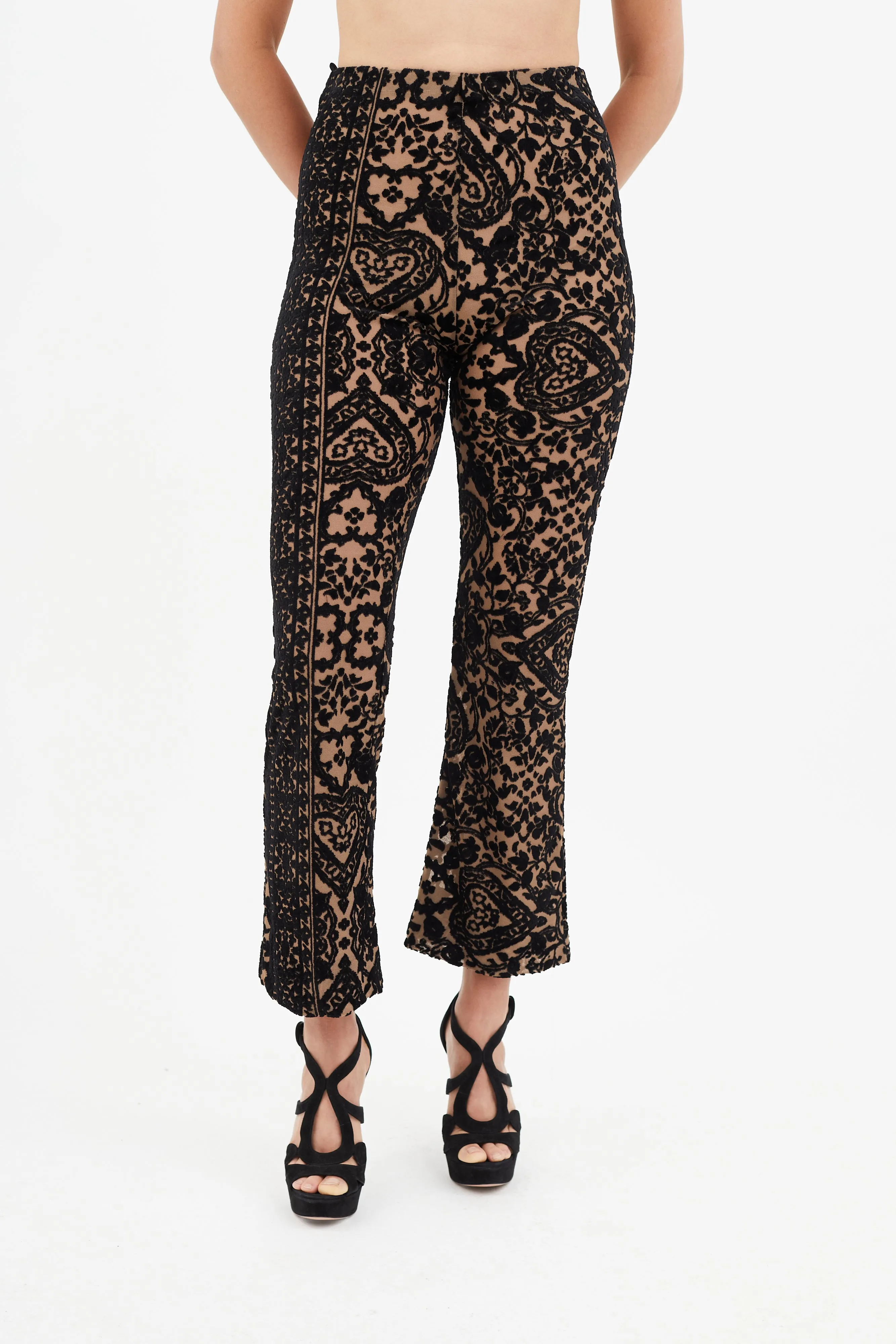 Black & Brown Sheer Baroque Trouser