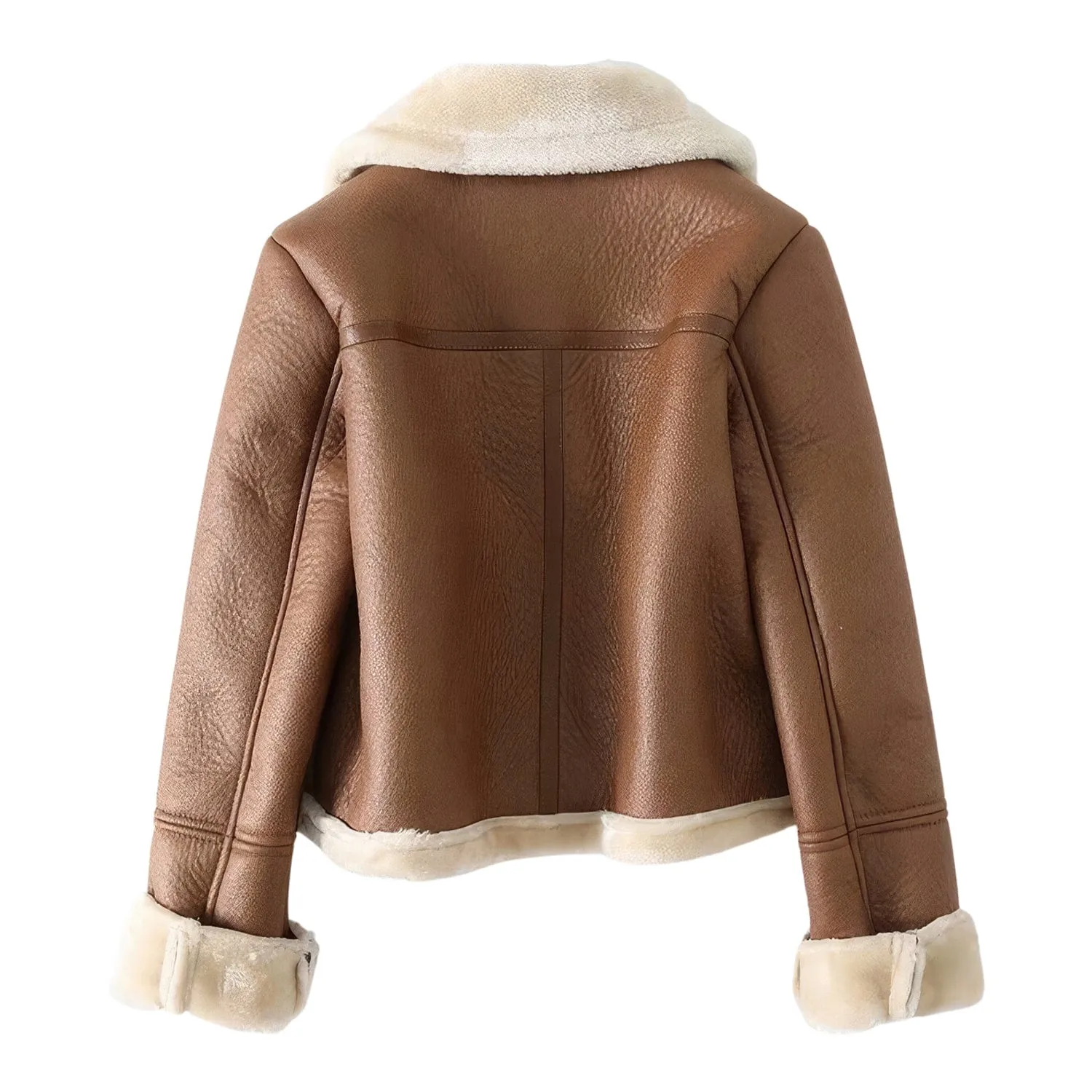 Brown Aviator Genuine Sheepskin Leather Jacket