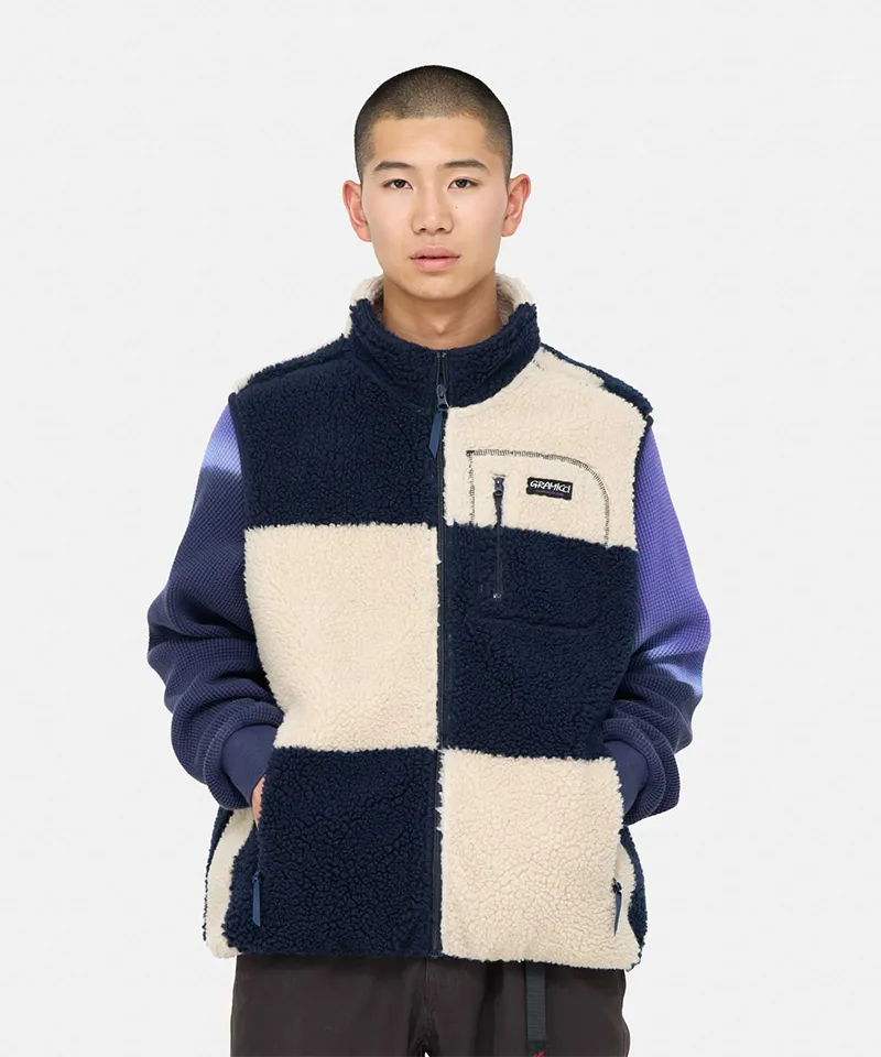 Checkered Sherpa Vest