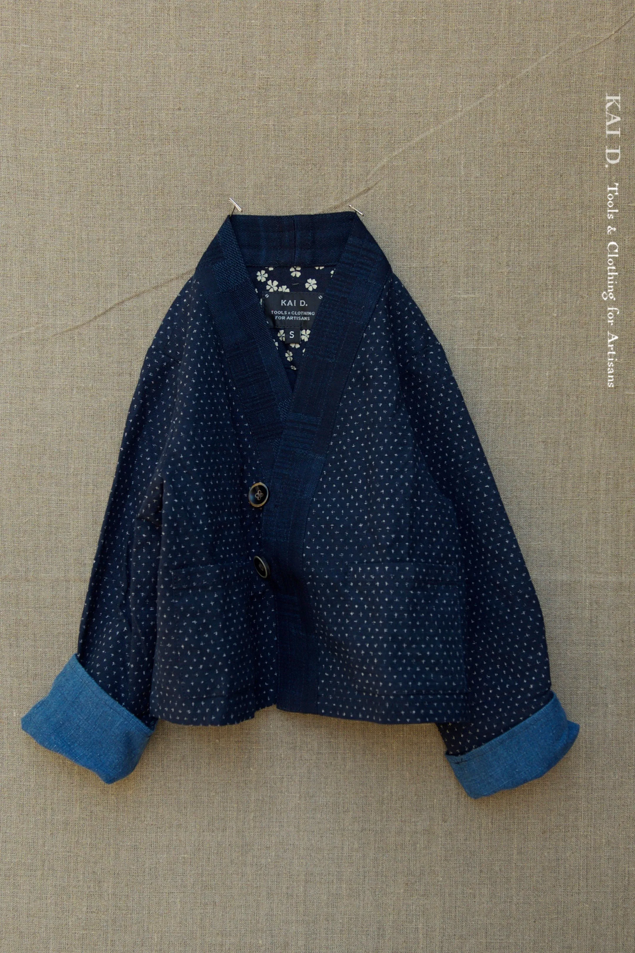 Children's Kimono Jacket - Kasuri Print - S