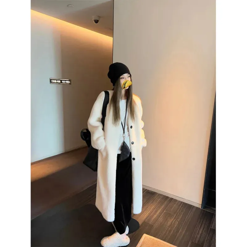 cold weather outfits Joskaa 2024 New Thickened Idle Style Women's Long Eco-Friendly Mink Fur Jacket Overcoat From China Mainland True Leather Fur