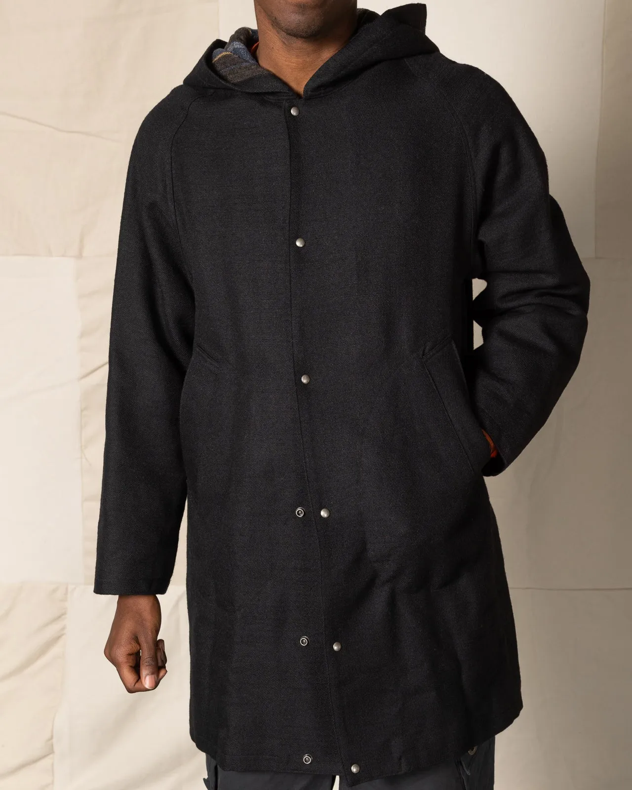 Connor Hoodie Coat - Black