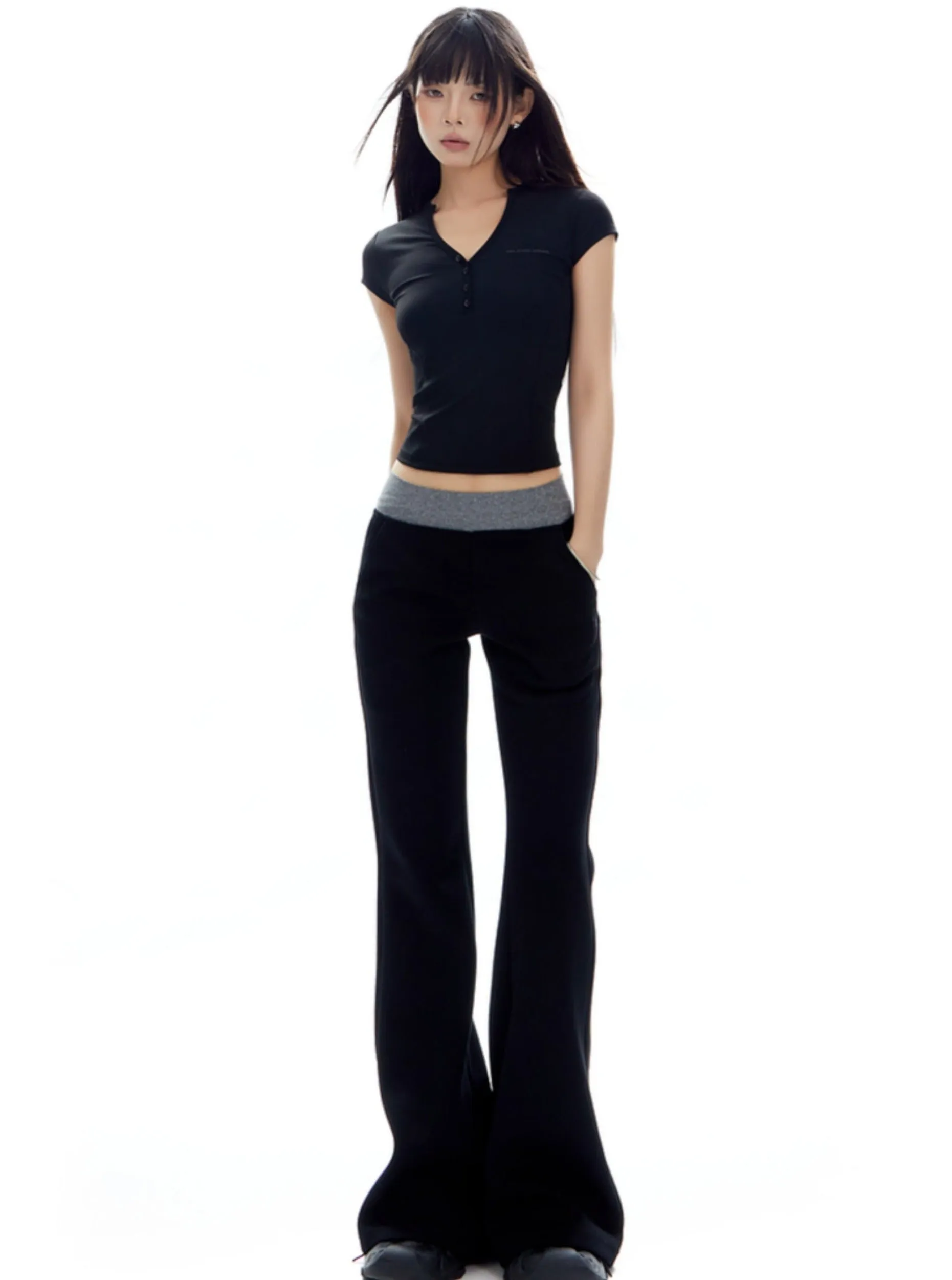 Cozy Contrast Flare Lounge Pants