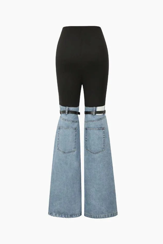 Denim Hybrid Flared Pants