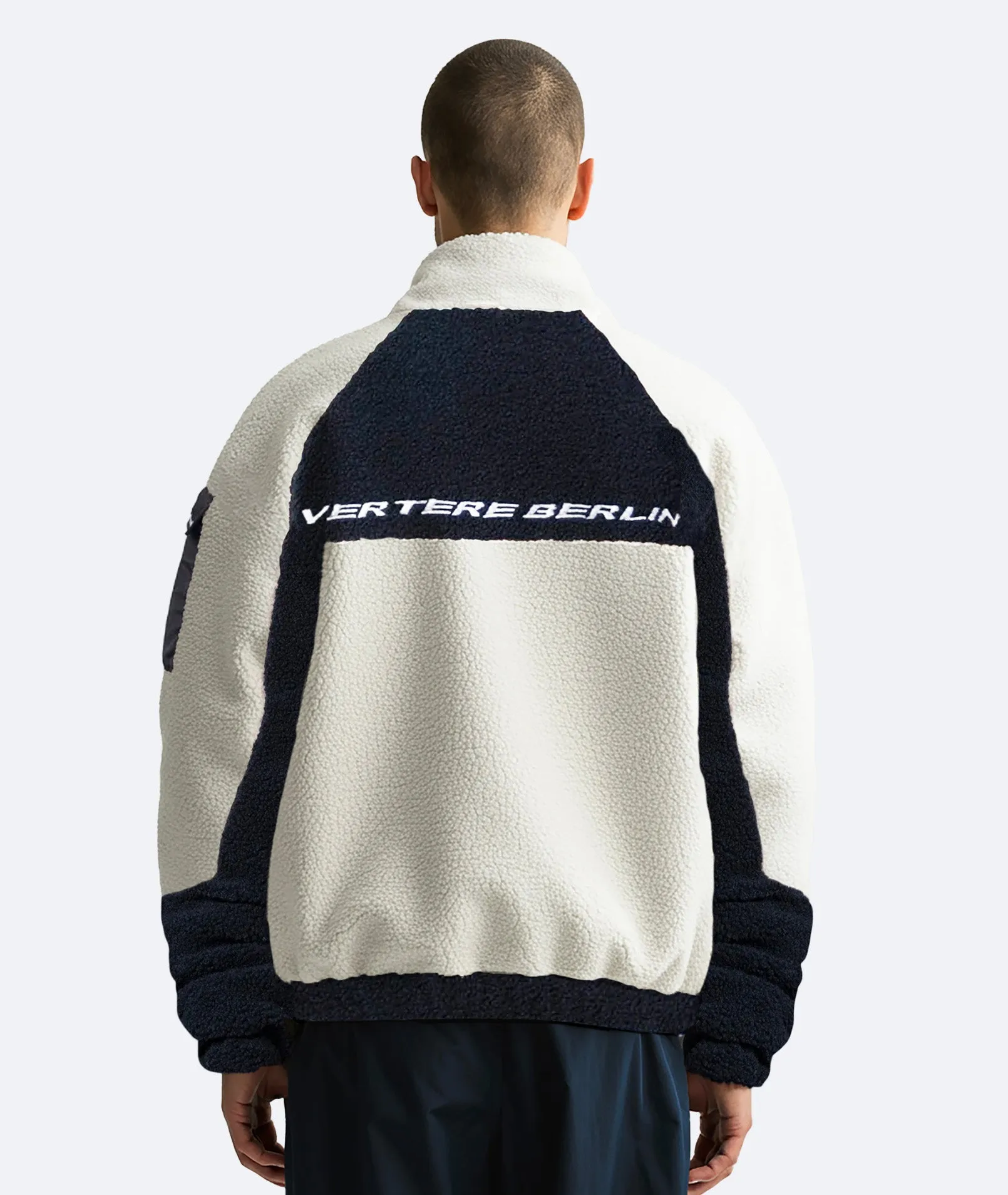 ELEVATE SHERPA JACKET - WHITE/ NAVY