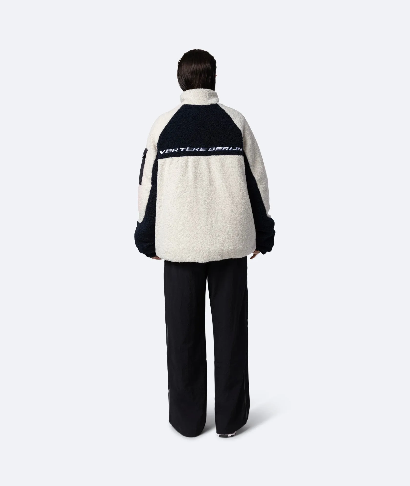 ELEVATE SHERPA JACKET - WHITE/ NAVY