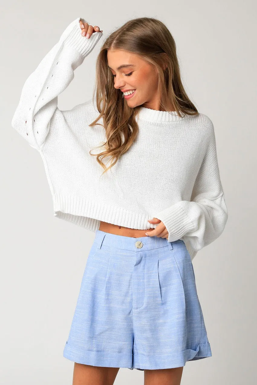 Helen Crewneck Cropped Sweater