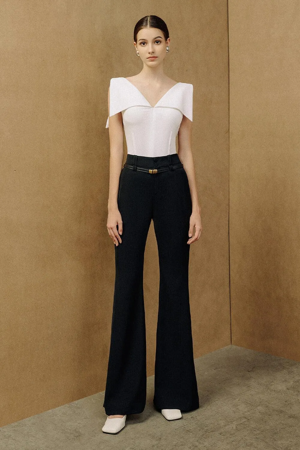 Isla Flared Side Slit Cotton Floor Length Pants