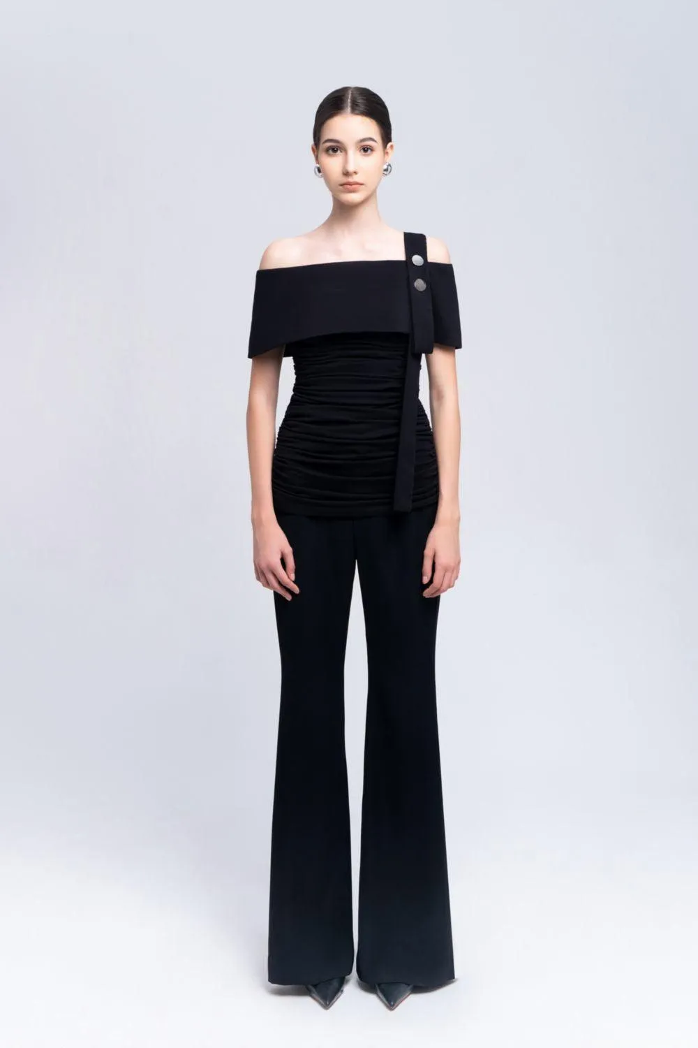 Isla Flared Side Slit Cotton Floor Length Pants