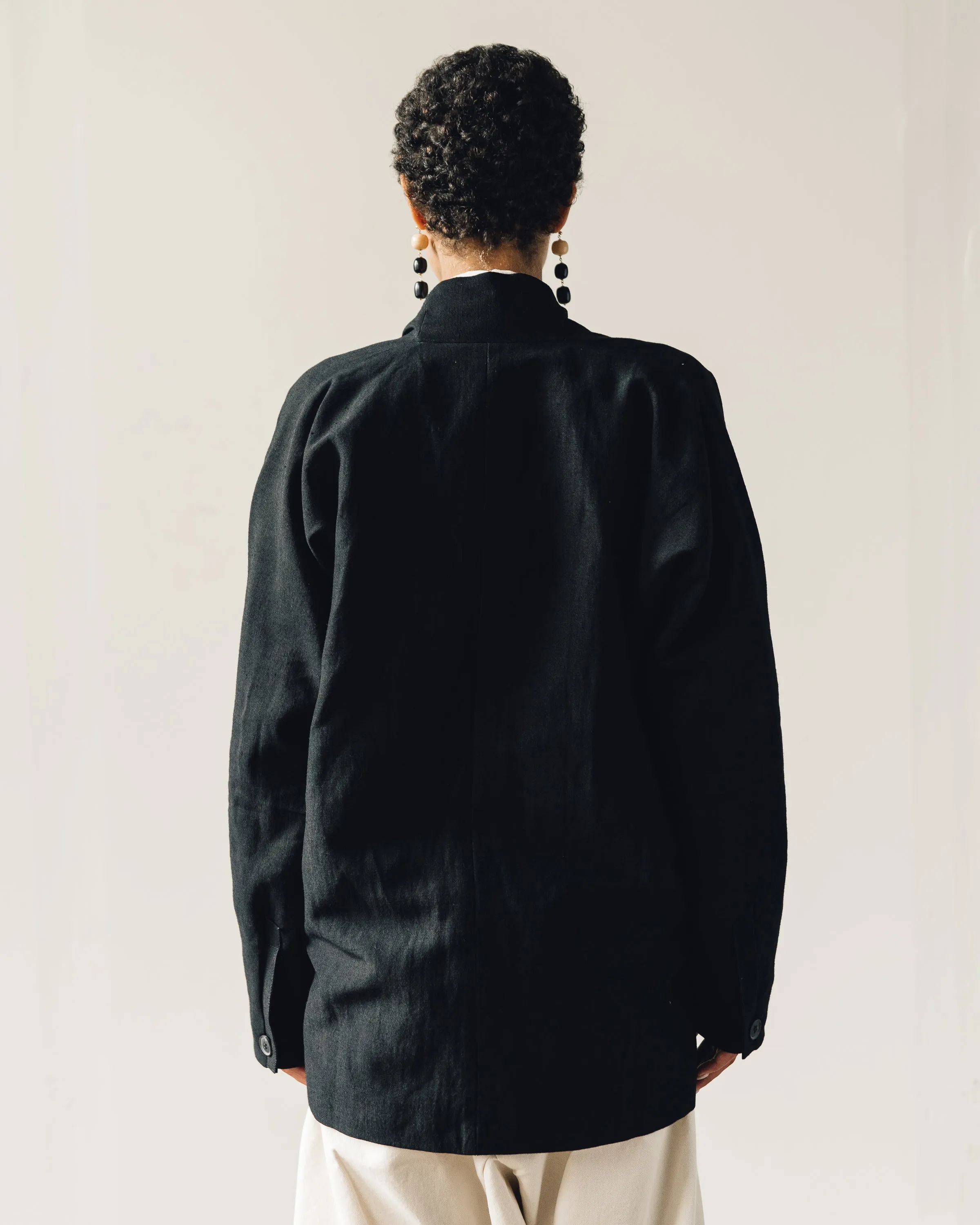 Jan-Jan Van Essche Jacket #36, Black Wool/Linen