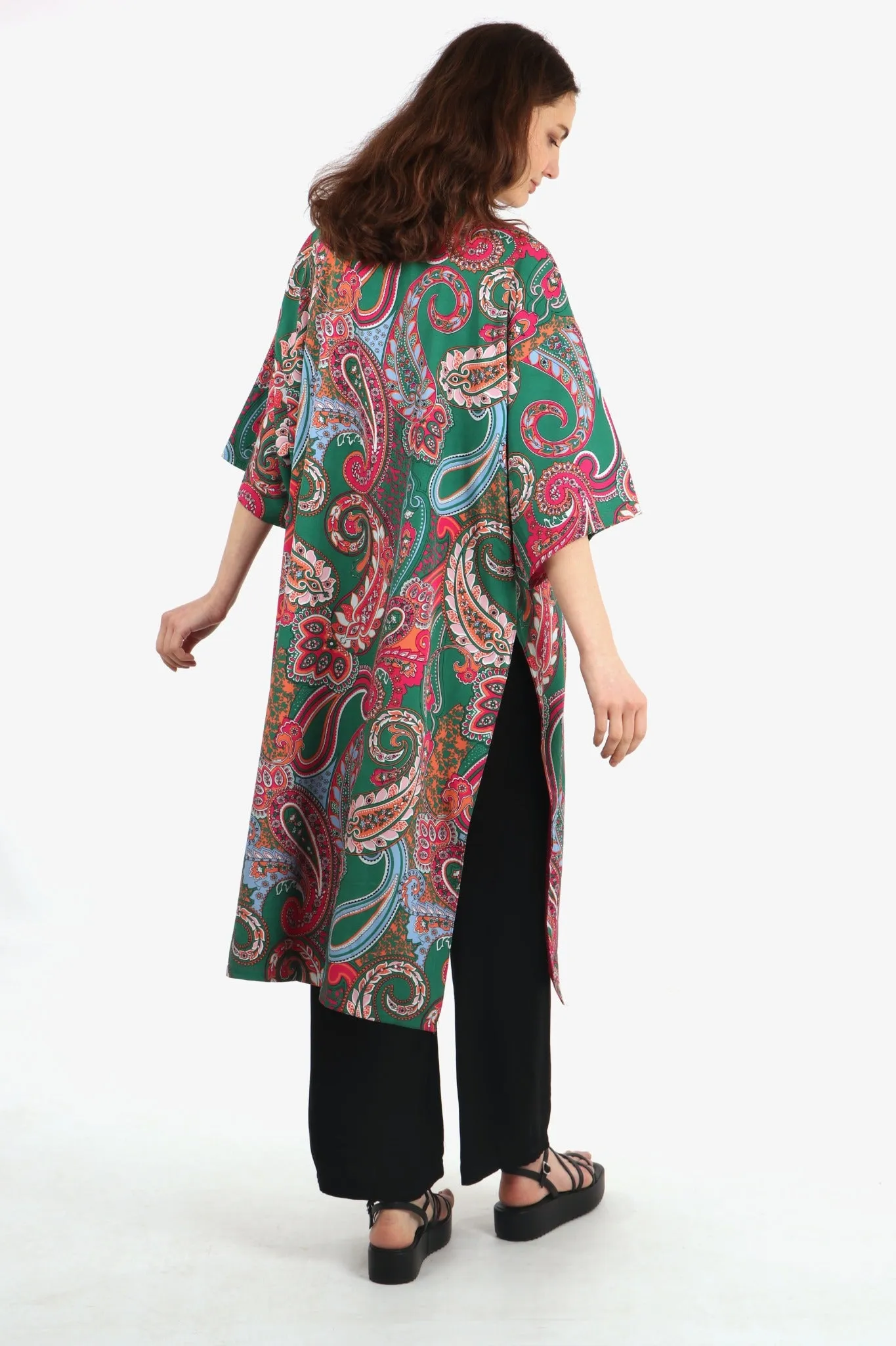 Jolie Kimono - Green, Paisley