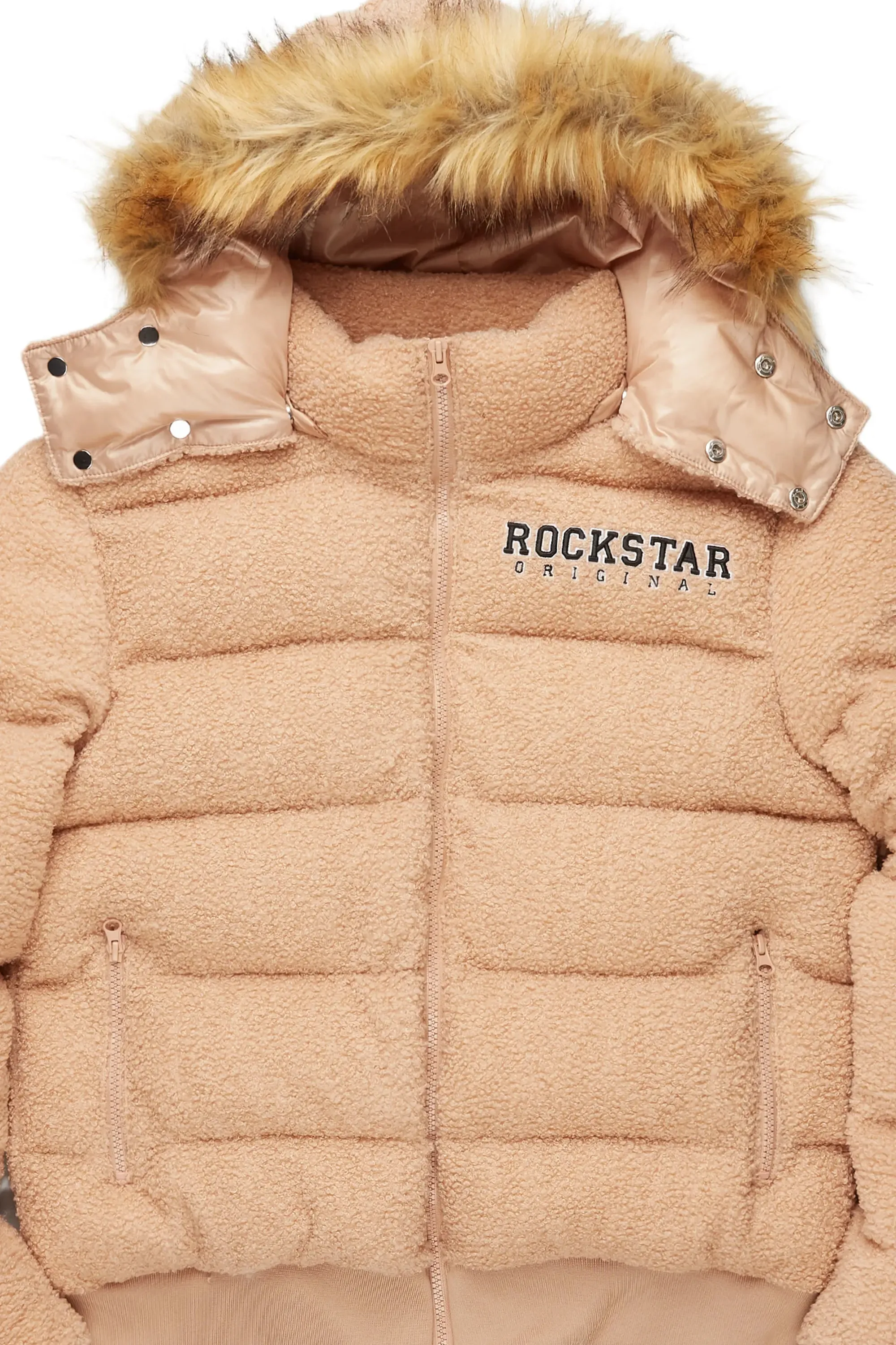 Kesia 2.0 Tan Sherpa Puffer Jacket