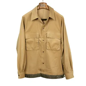 Kimono sleeve overshirt in cotton micro-corduroy