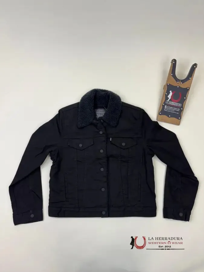 LEVI'S ORIGINAL SHERPA TRUCKER BLACK JACKET LADIES