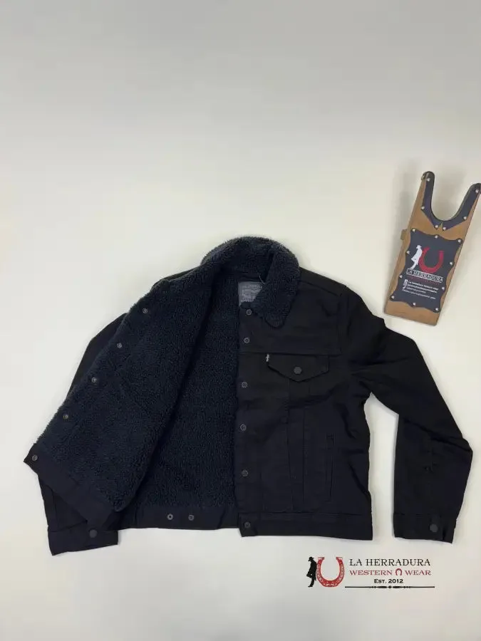 LEVI'S ORIGINAL SHERPA TRUCKER BLACK JACKET LADIES