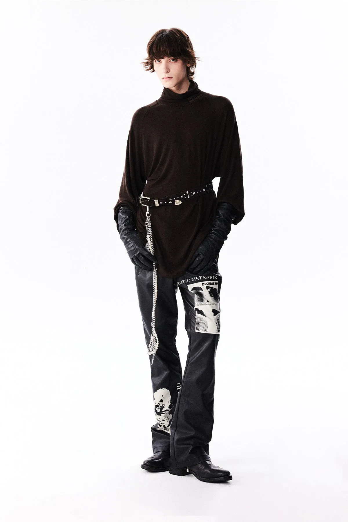 Micro Flared Casual Leather Pants