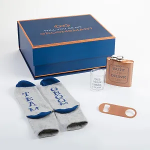 Navy & Copper Will You Be My Groomsman Kit Gift Box