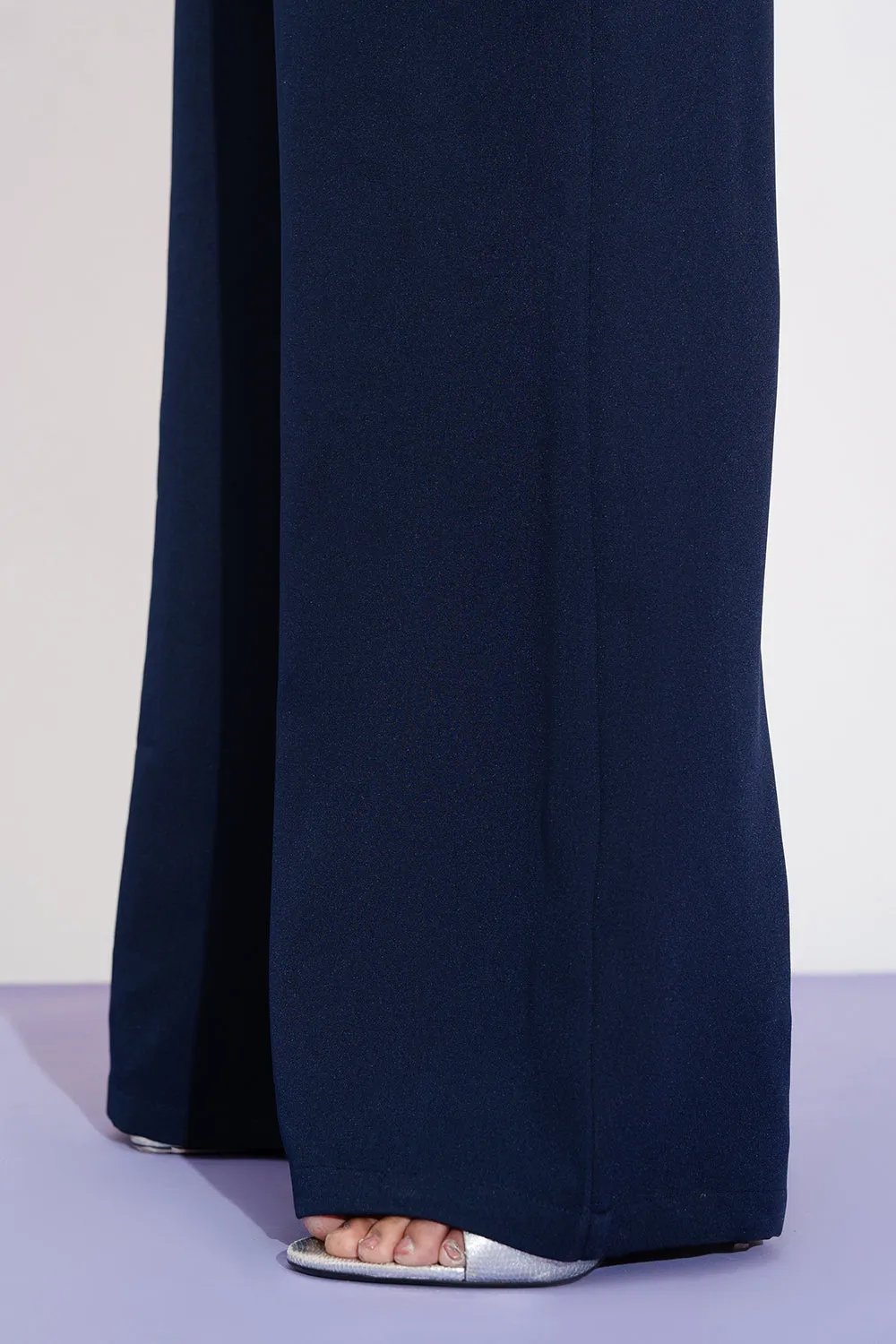 Neon Navy Curve Adjustable Korean Pants