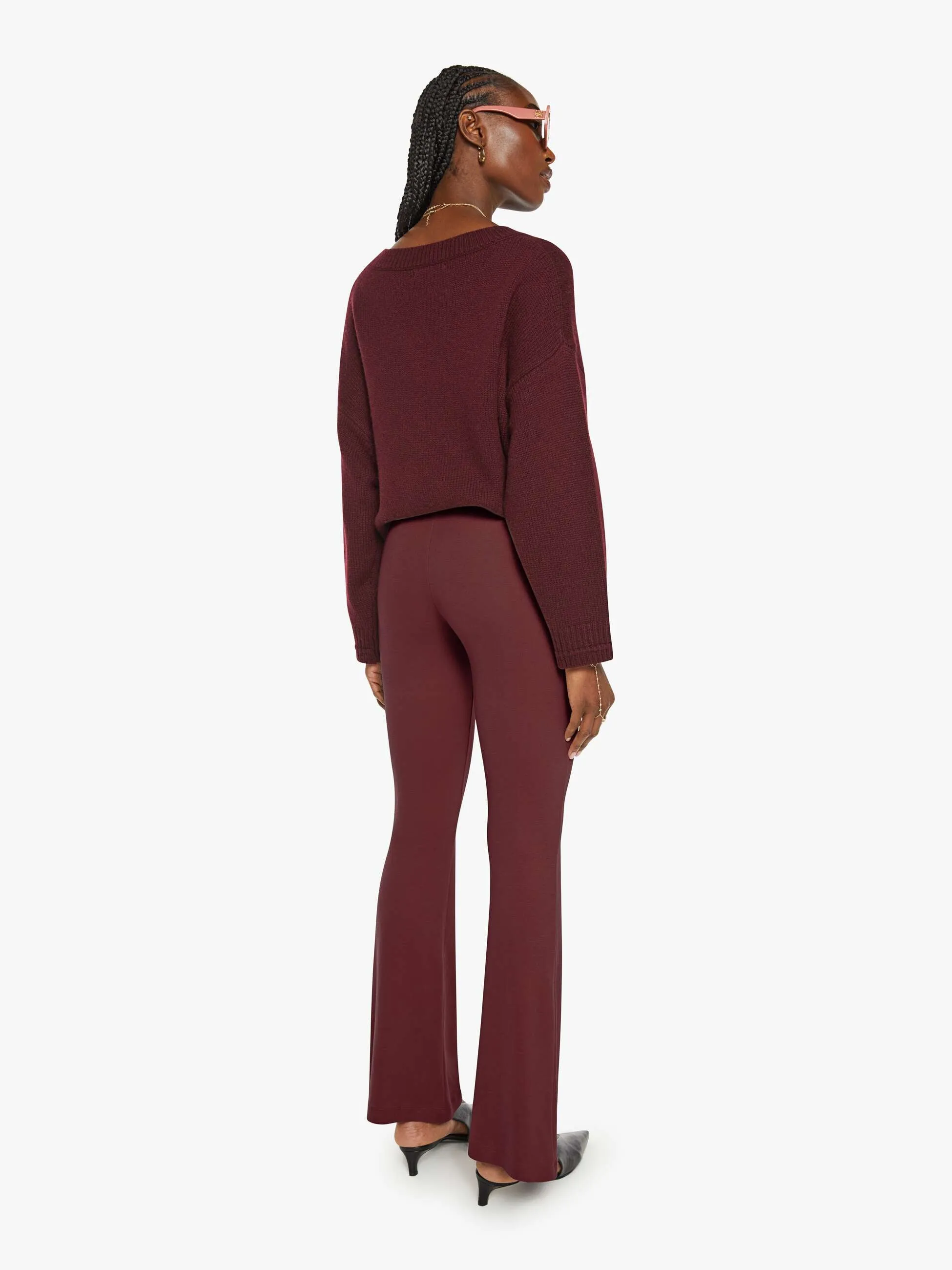 SABLYN Bailey High Rise Pintuck Flare - Bordeaux