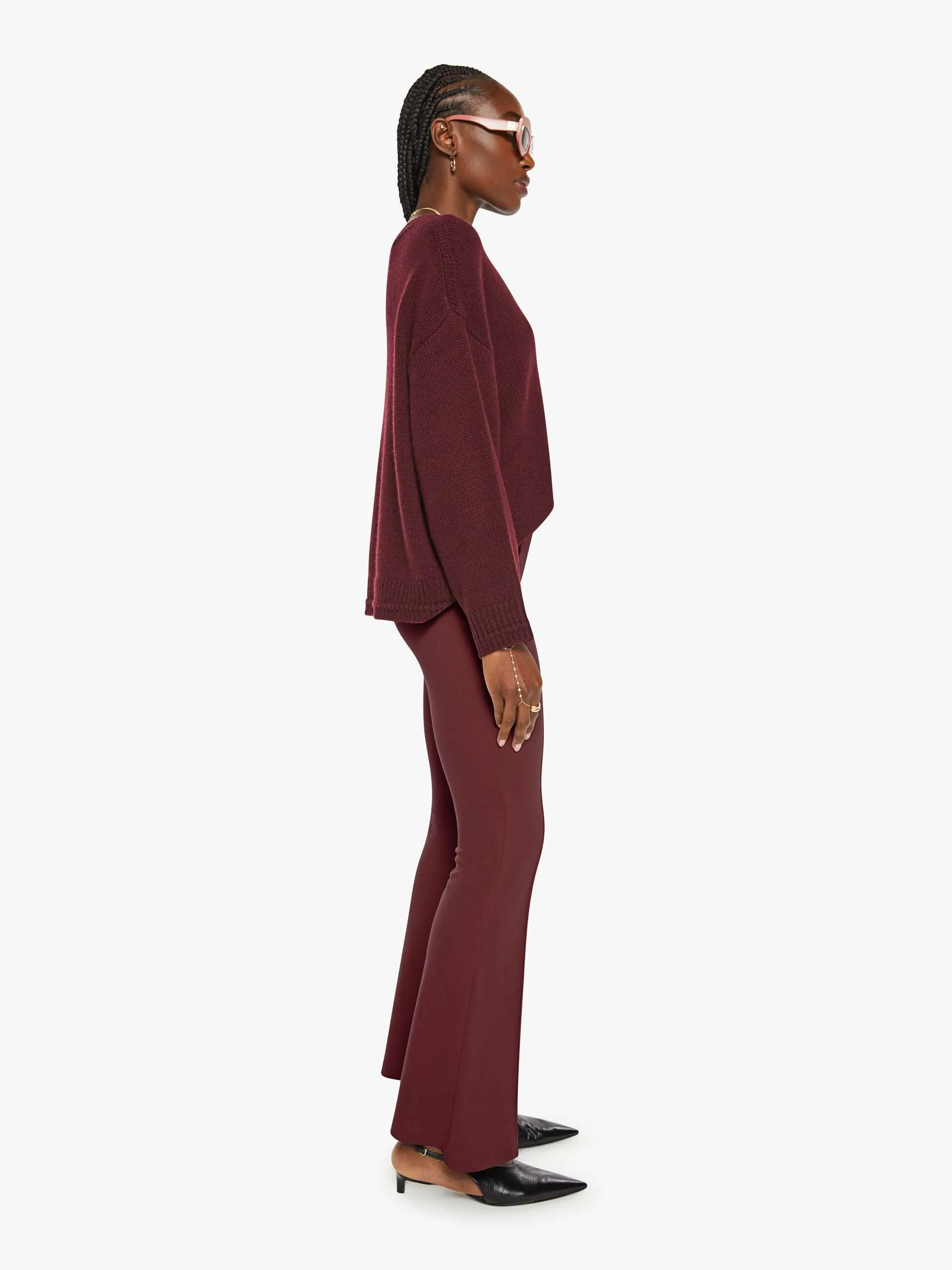 SABLYN Bailey High Rise Pintuck Flare - Bordeaux