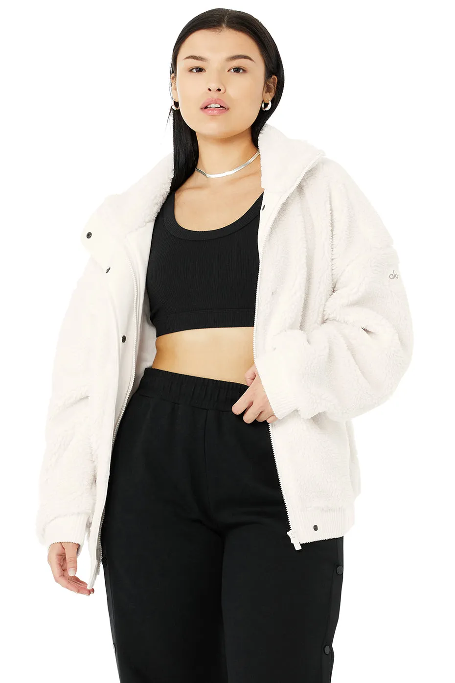 Sherpa Varsity Jacket - Ivory