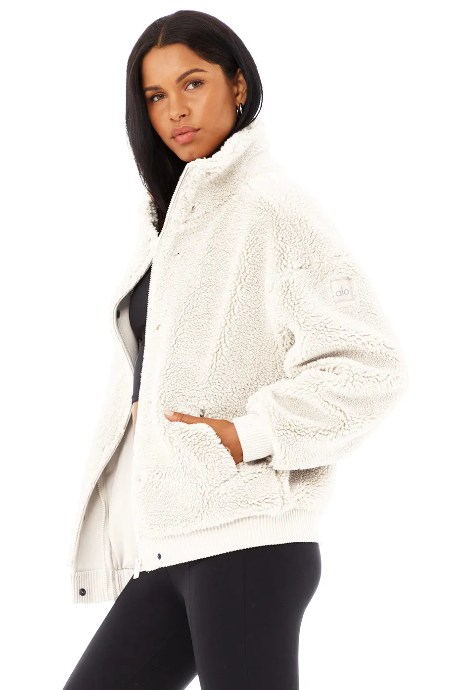 Sherpa Varsity Jacket - Ivory