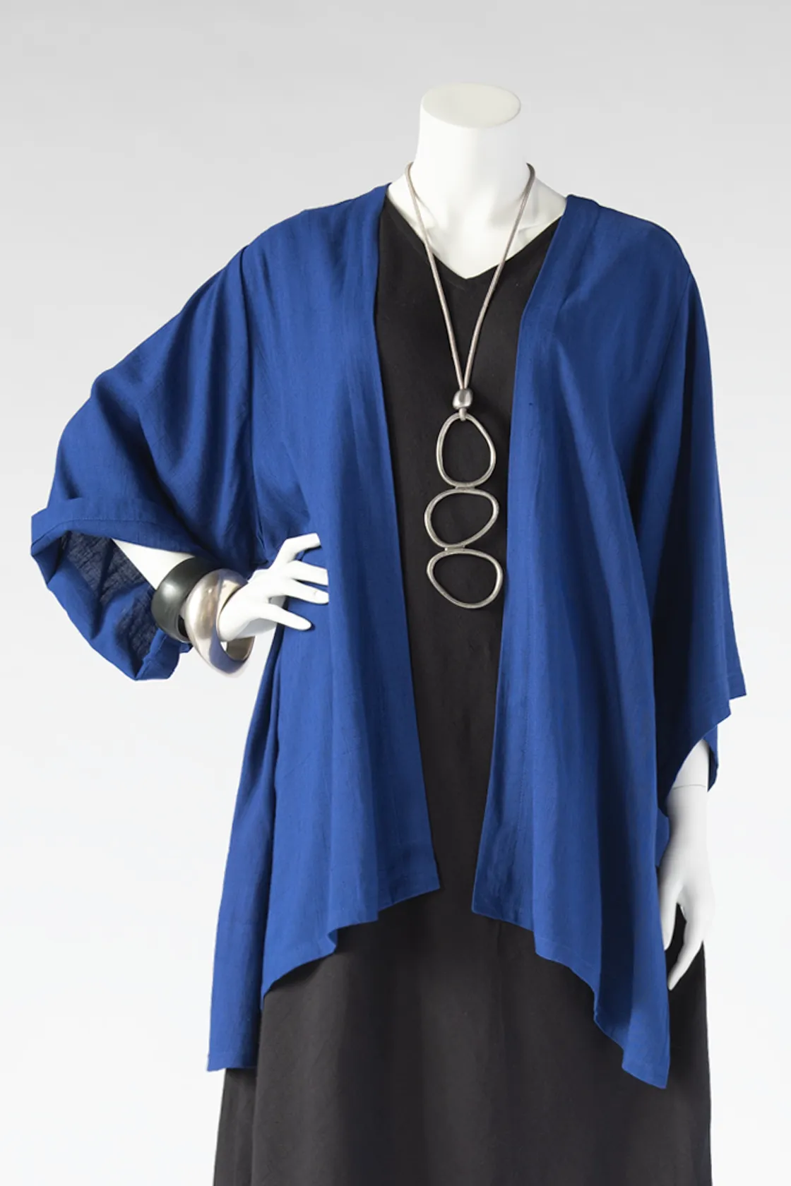 Short Kimono Jacket in Lapis Papyrus