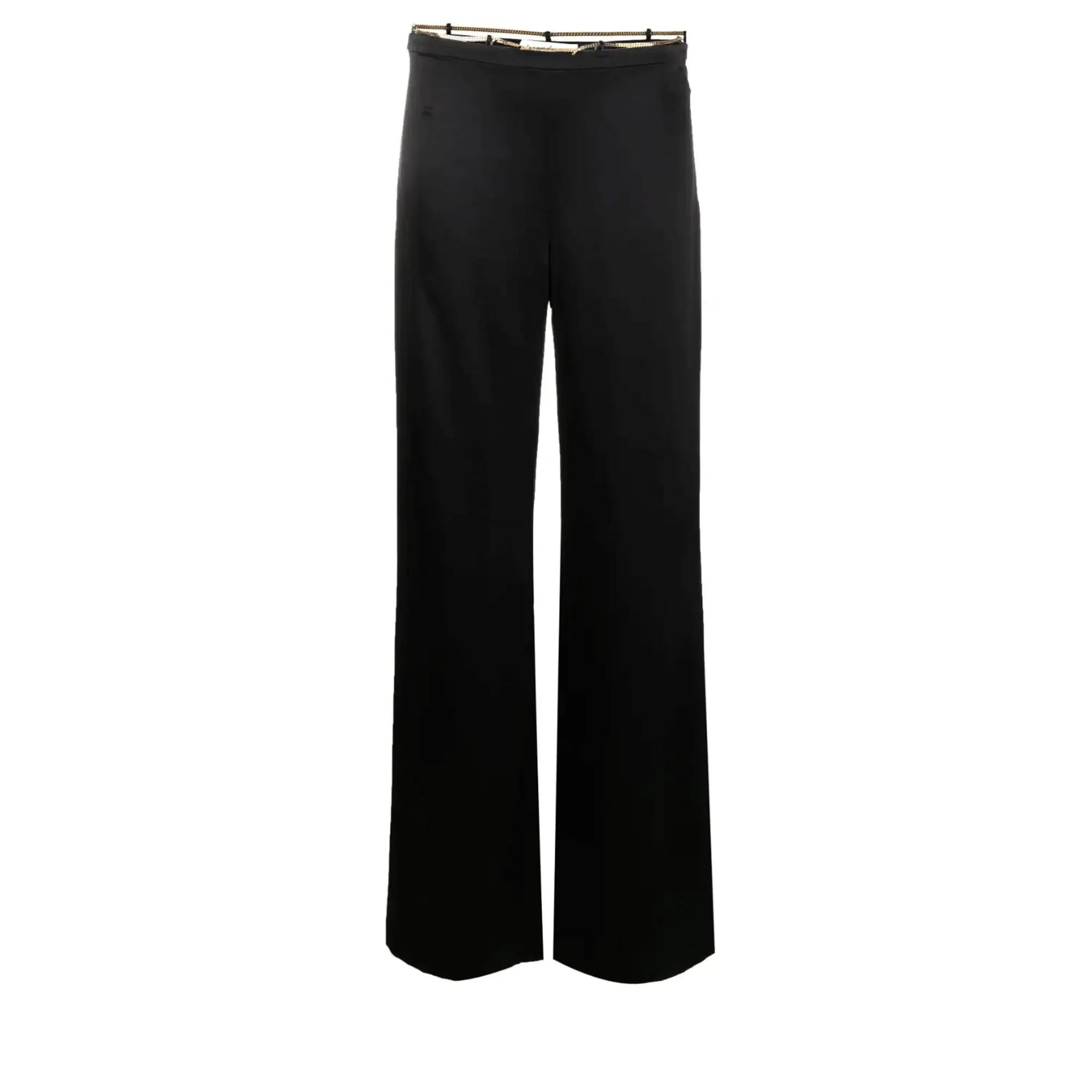 Silk Charmeuse Flared Low Rise Pant With Nameplate