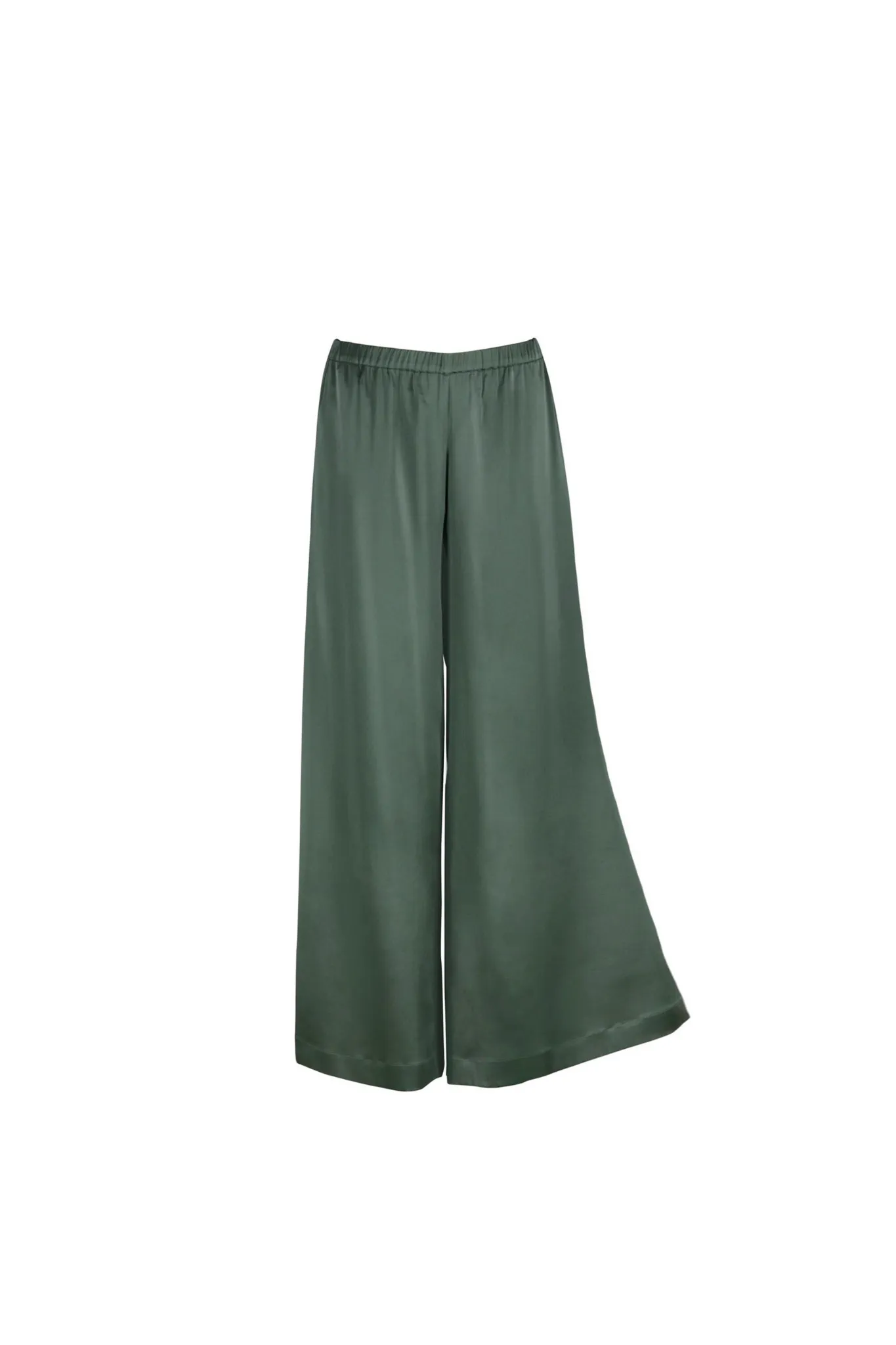 Silk Palazzo Pants 'Leto' in Rich Green