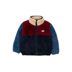 TINYCOTTONS - Color Block Polar Sherpa Jacket - Navy / Deep Red