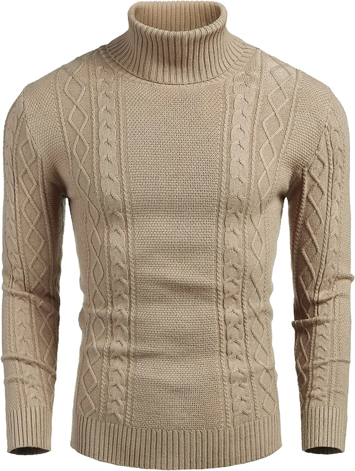 Turtleneck Casual Cable Knitted Pullover Sweaters (US Only)