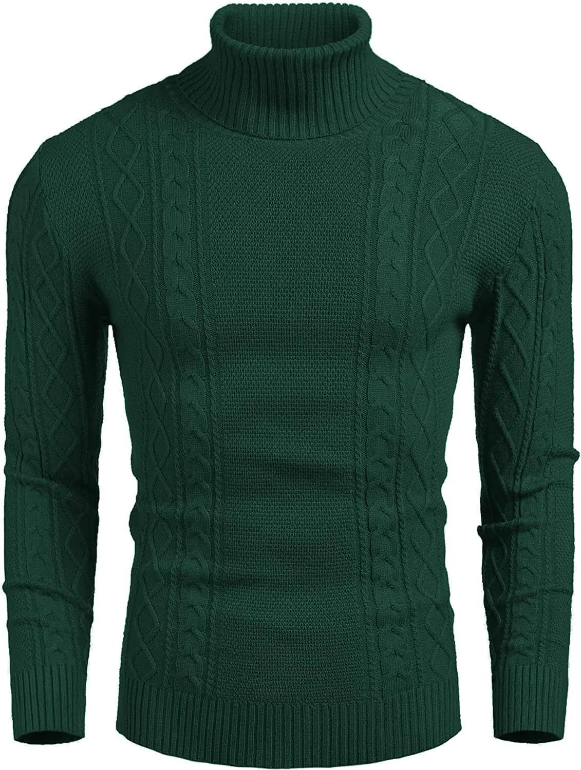 Turtleneck Casual Cable Knitted Pullover Sweaters (US Only)