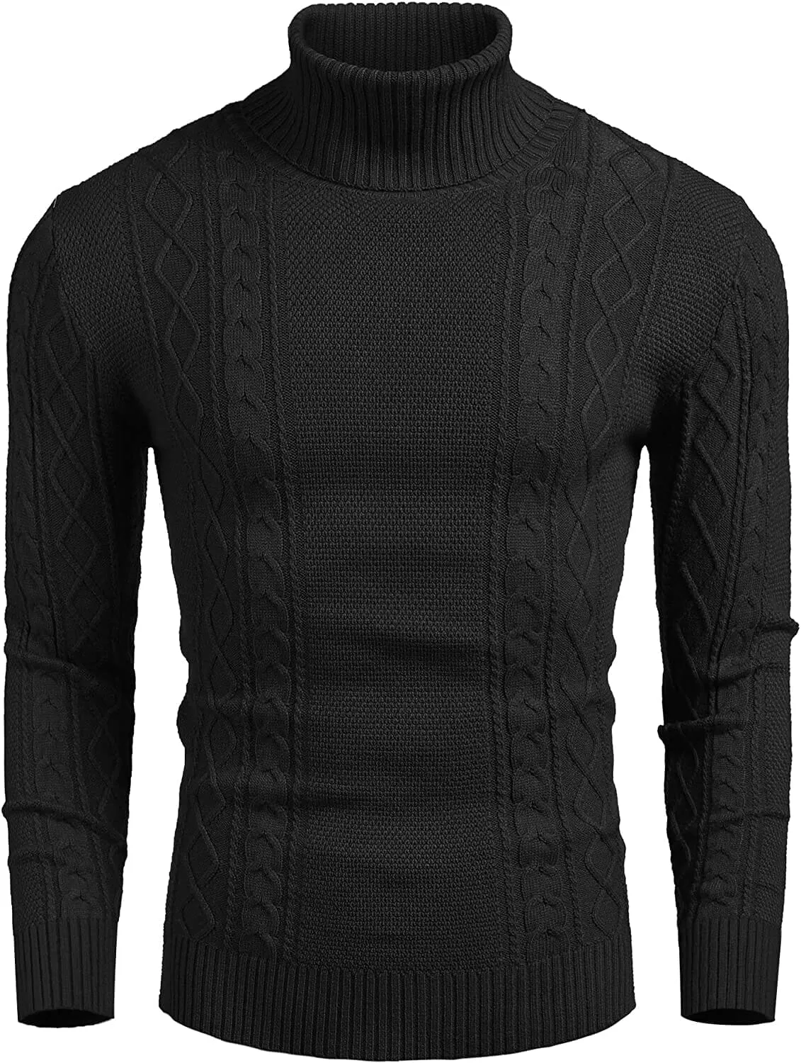 Turtleneck Casual Cable Knitted Pullover Sweaters (US Only)