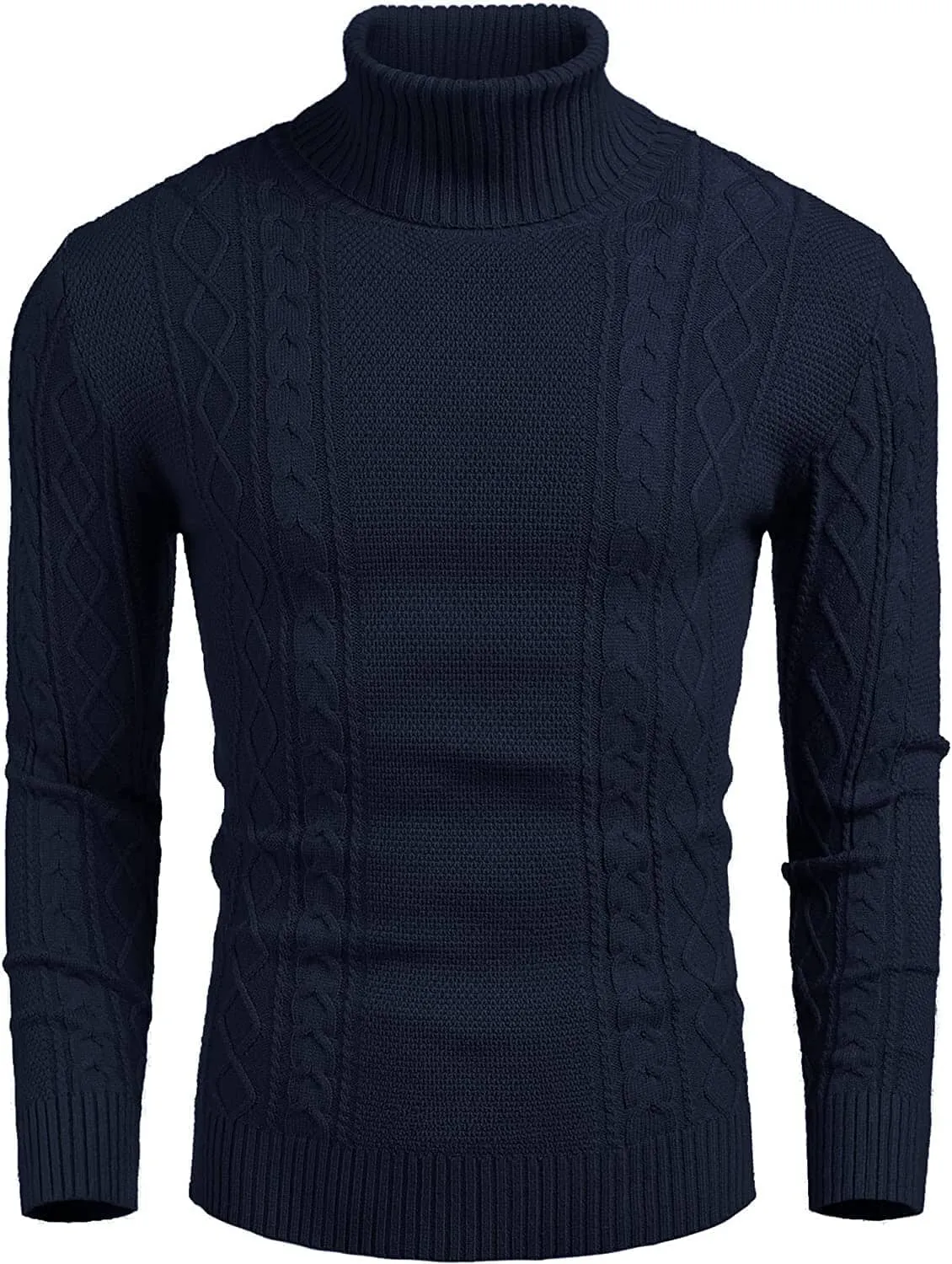 Turtleneck Casual Cable Knitted Pullover Sweaters (US Only)