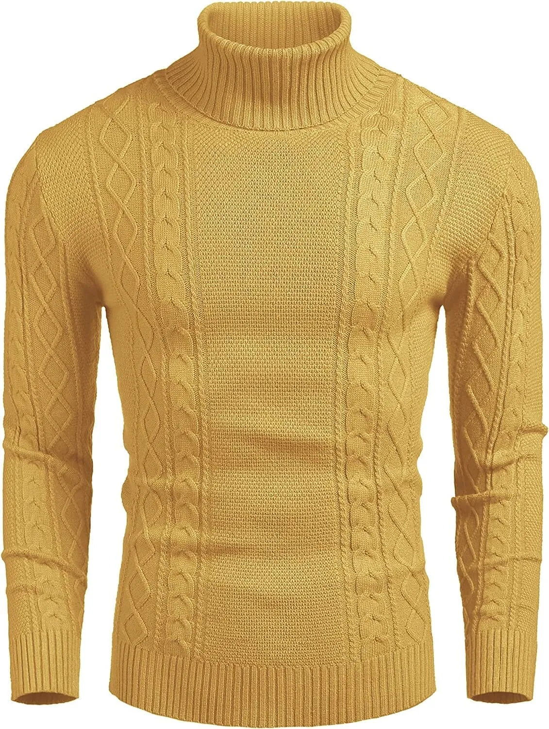 Turtleneck Casual Cable Knitted Pullover Sweaters (US Only)