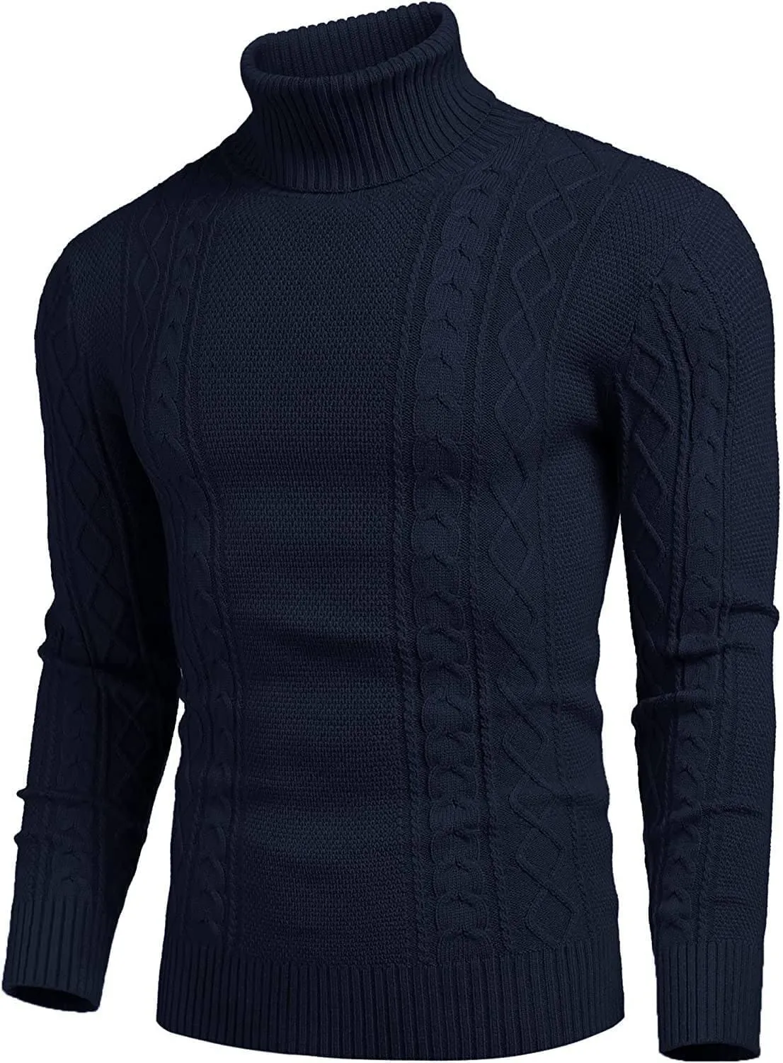 Turtleneck Casual Cable Knitted Pullover Sweaters (US Only)