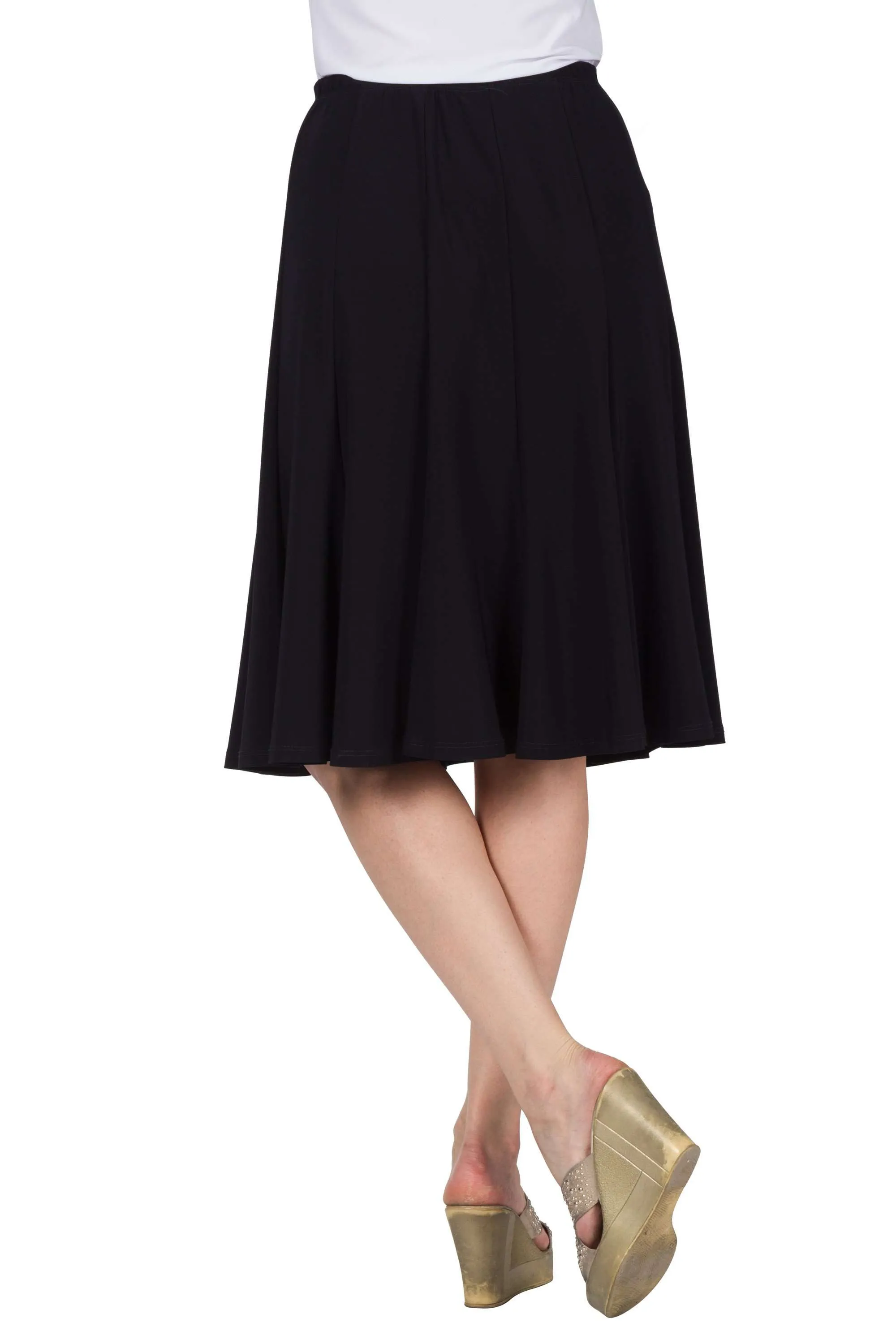 Women's Skirt Navy Quality Stretch Comfort fabric Now On sale Flattering fit Our Best Seller Made In Canada Yvonne Marie Boutiques