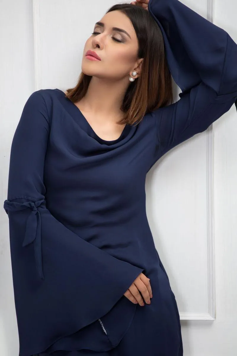 Yasmin Zaman - E-23 - Navy Tunic - Crepe Silk - Embroidered